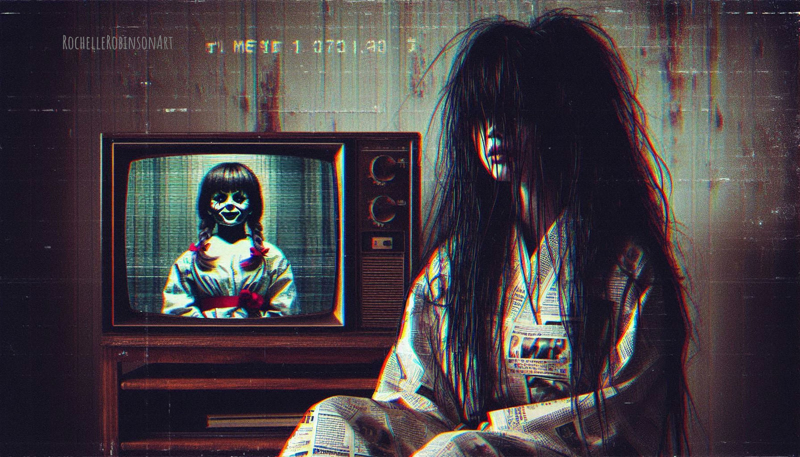 Samara and  Annabelle - Glitch Art