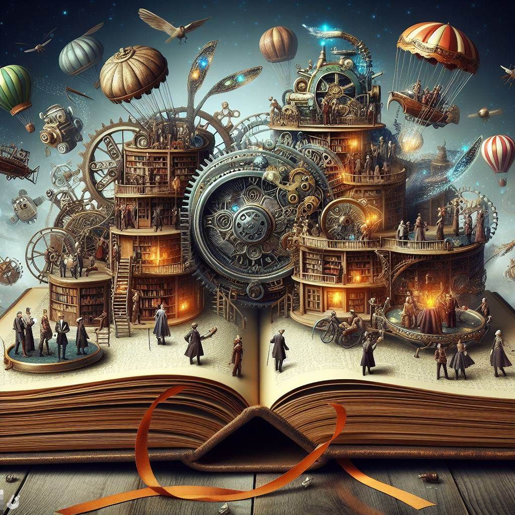 A Fantastical Steampunk Open Book