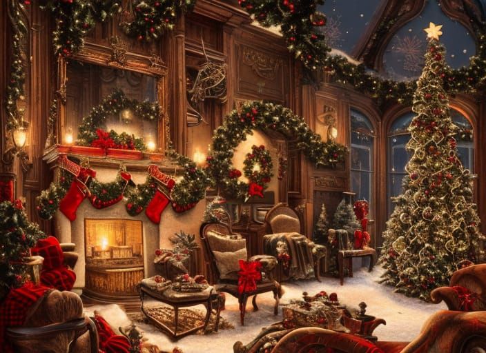 Holiday , Christmas Scene - Ai Generated Artwork - Nightcafe Creator