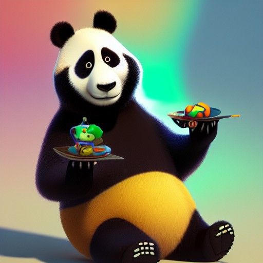 Smoking Panda Pixar, Disney, concept art, 3d digital art, Ma...