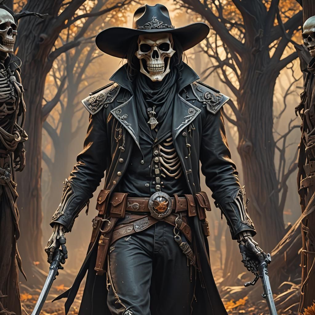 grim reaper as a skeleton cowboy  by @05r