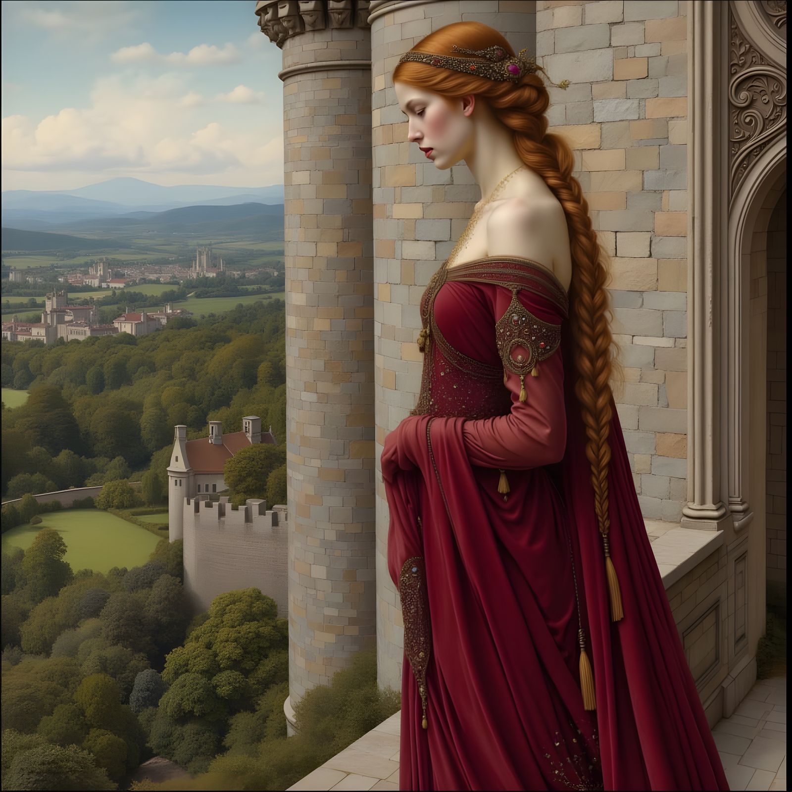 Celtic Beauty in Medieval Castle