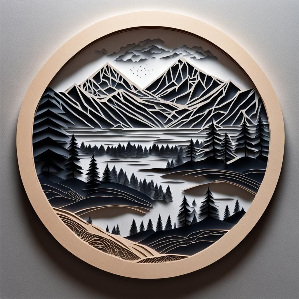 Paper-cut, landscape