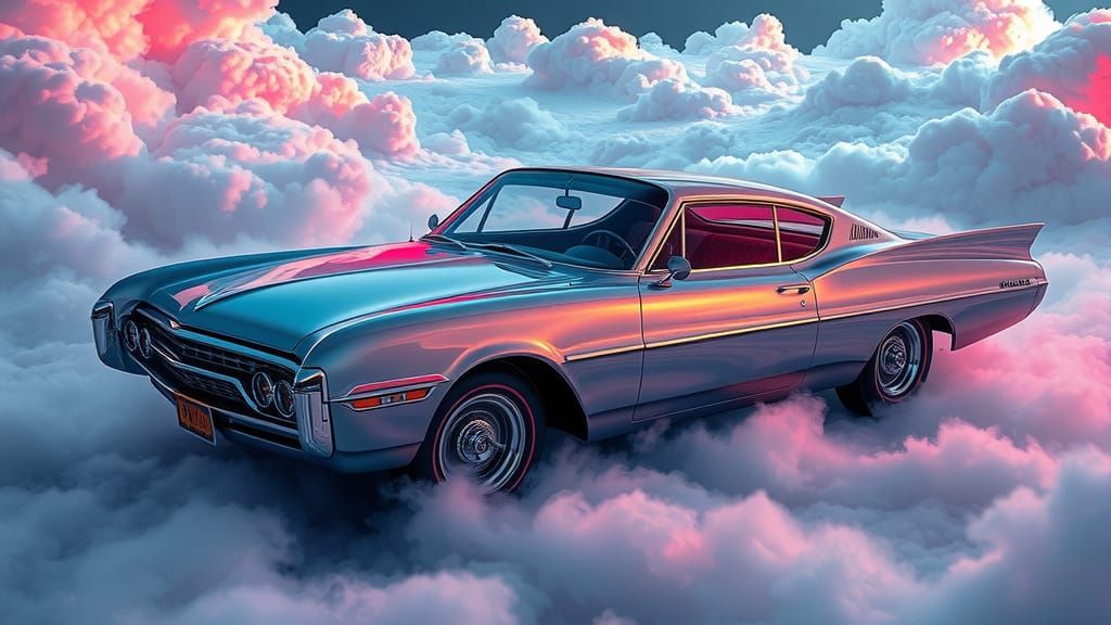 Futuristic Buick Streamliner in High-Tech Dreamscape