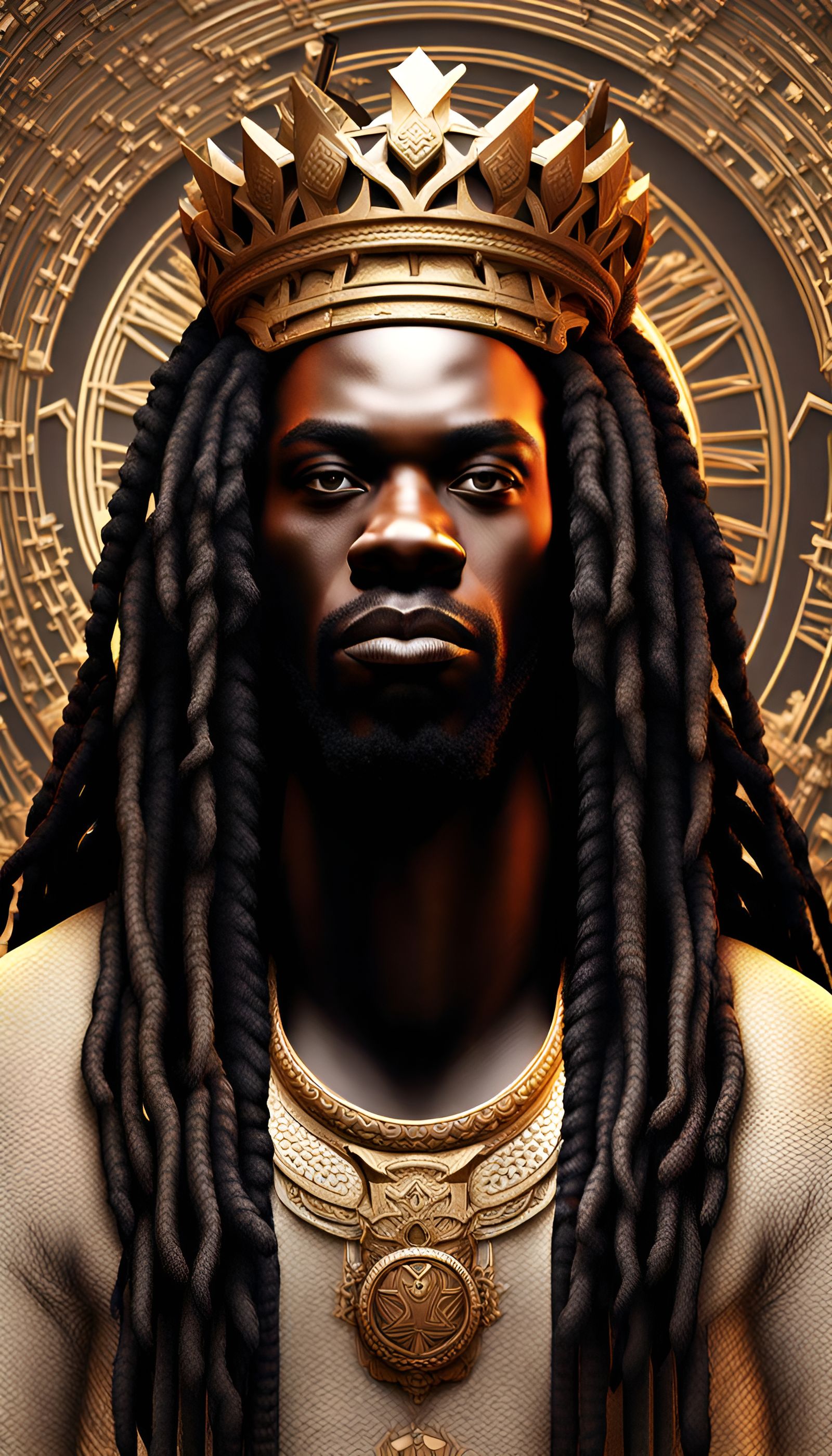 Masculine handsome African King locks intertwining Daze 3D shading ...