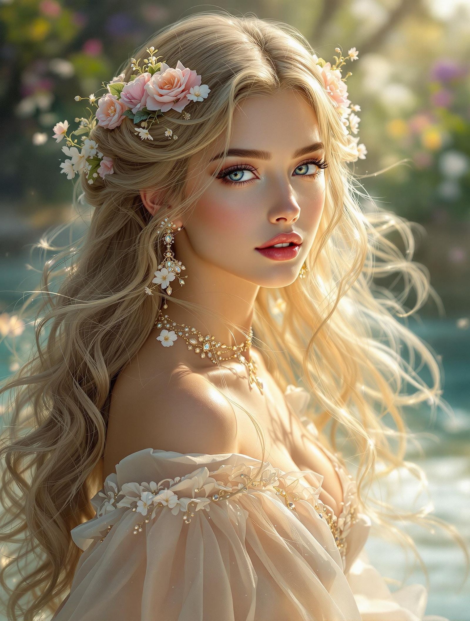 🌸✨ Ethereal Goddess in Lush Garden  by @Birth of LivEviL