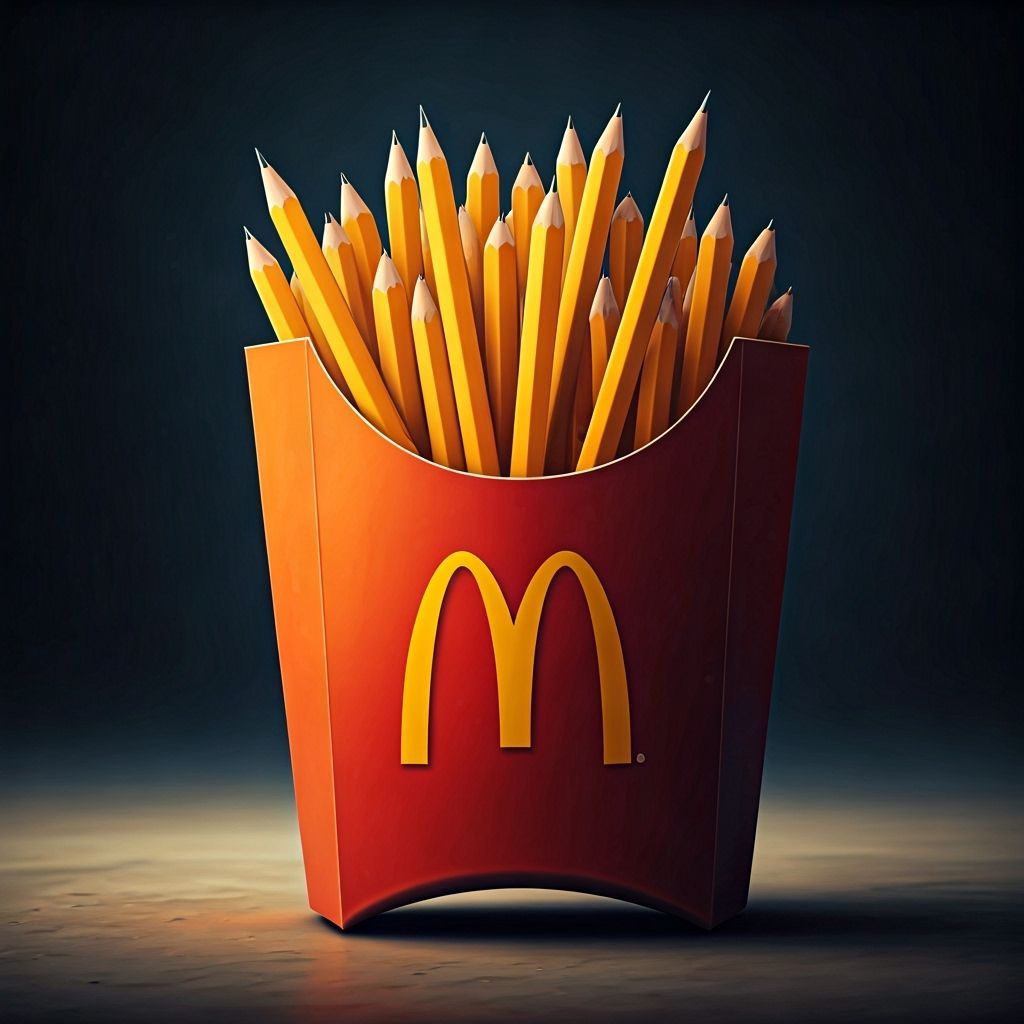 McDonald's Fries Made of Pencils: Fantasy Concept Art