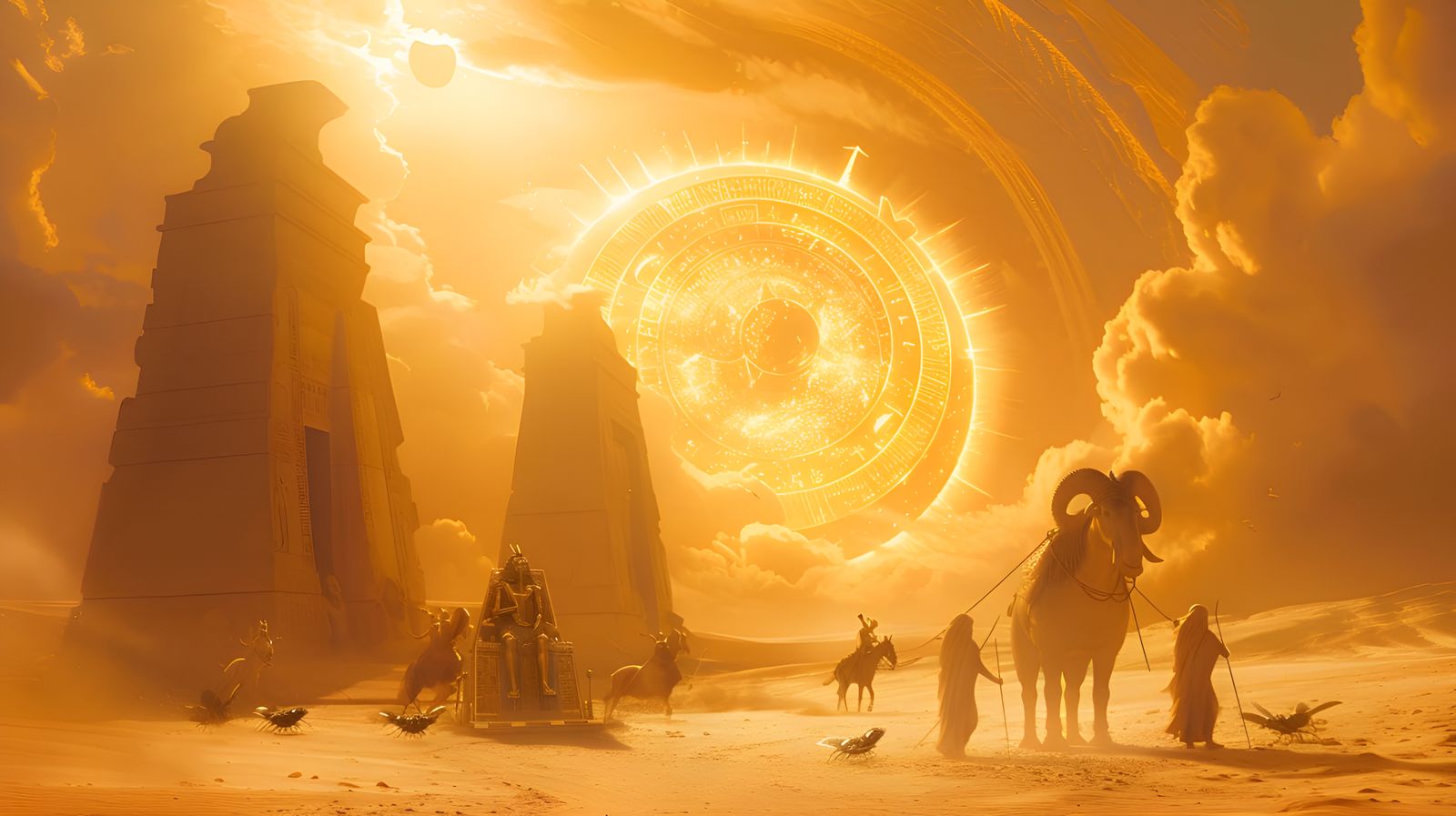 Amun-Ra, the ram-headed sun god