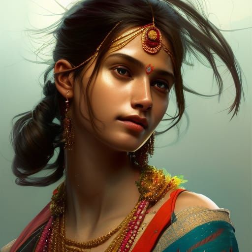 2050's indian unique girl - AI Generated Artwork - NightCafe Creator