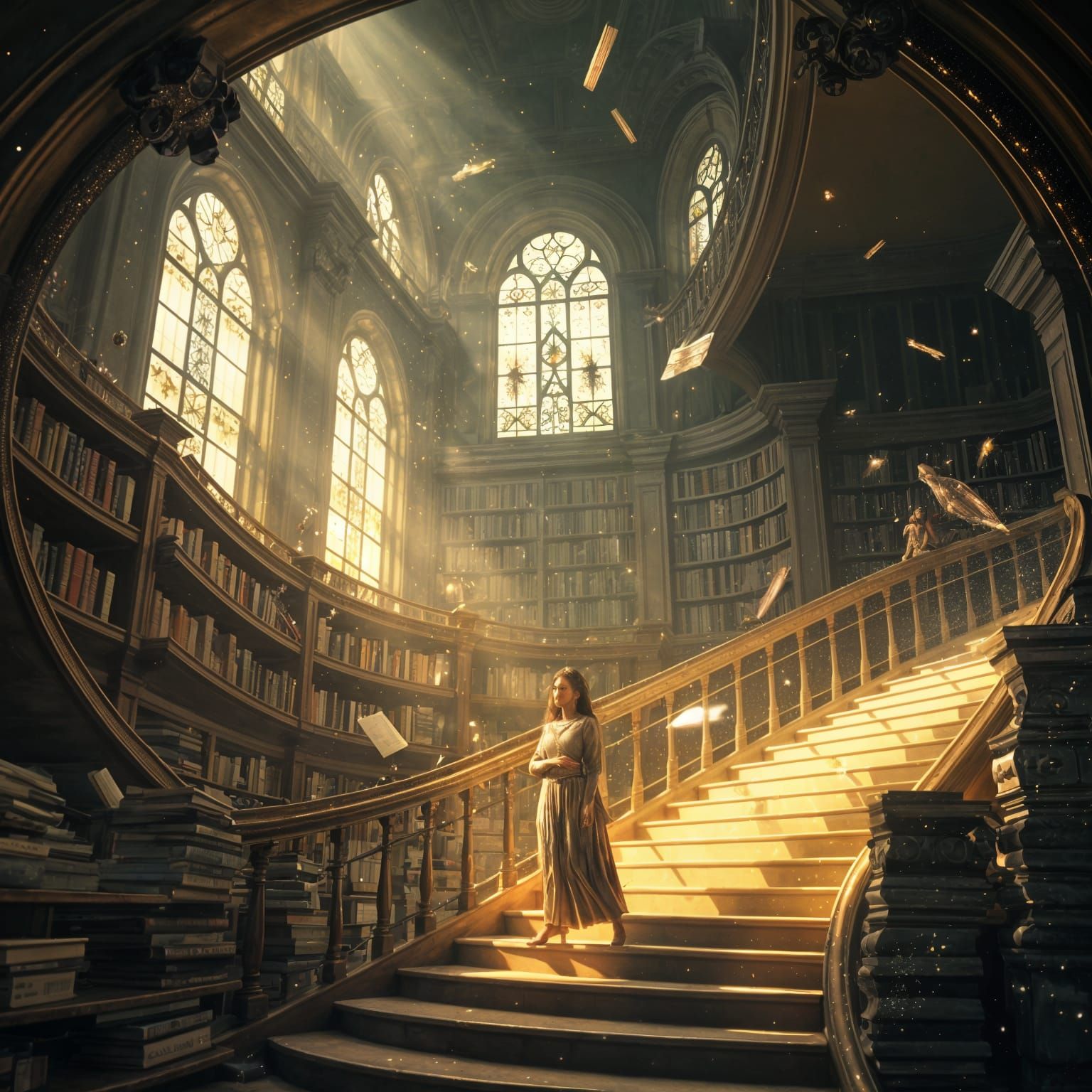 Taking a walk through her private library  by @Ionafey