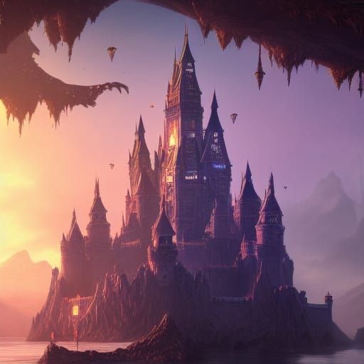 Floating fantasy castle - AI Generated Artwork - NightCafe Creator