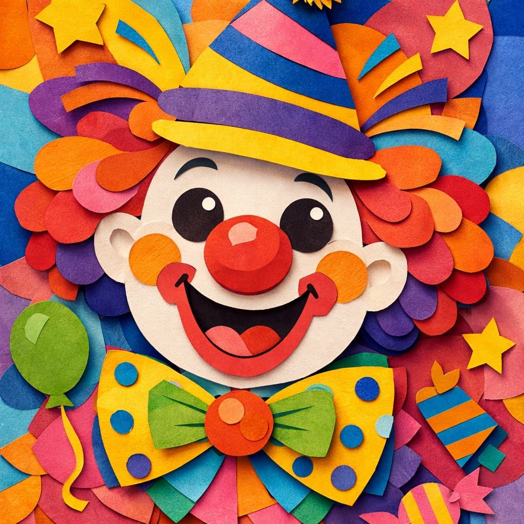Collage of a clown - playful