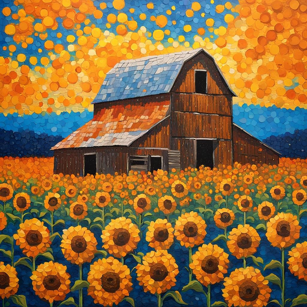 Summer in full Bloom - Pointillism  by @Phantastica