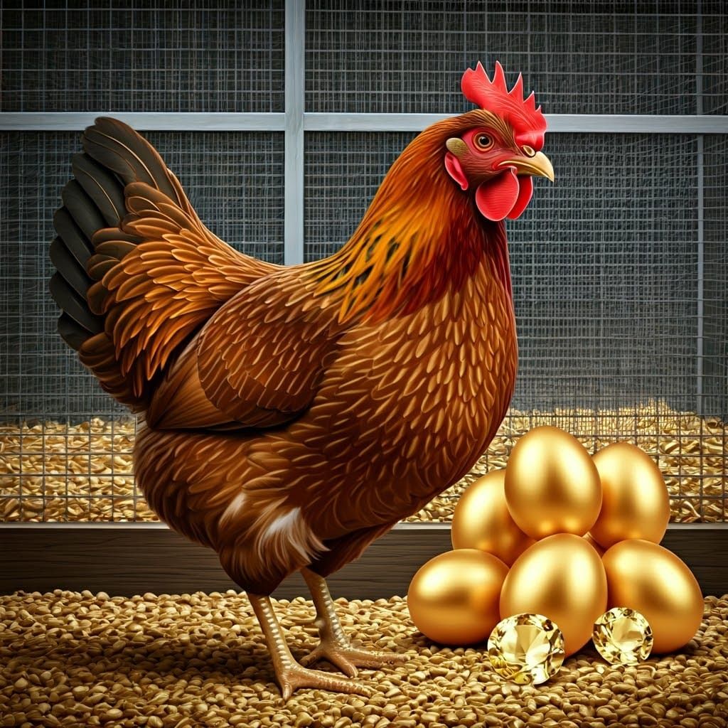Golden Eggs and Diamonds in a Luxurious Chicken Coop