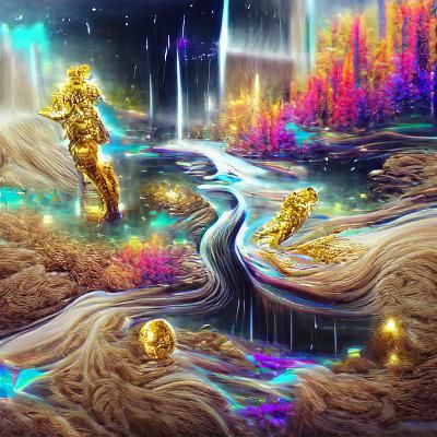 Golden, Waterfall, Cosmic River