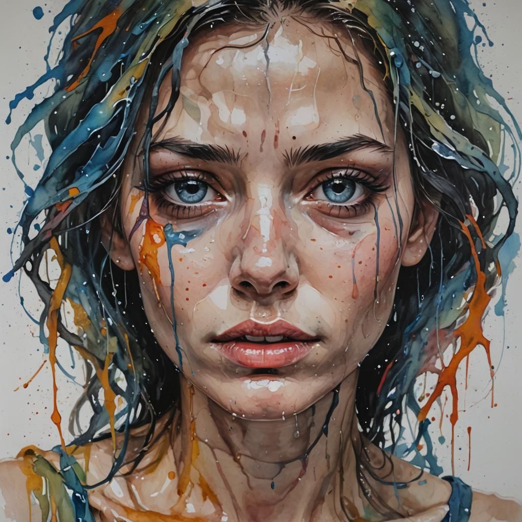 Emotional portrait that shows complex feelings through subtl...