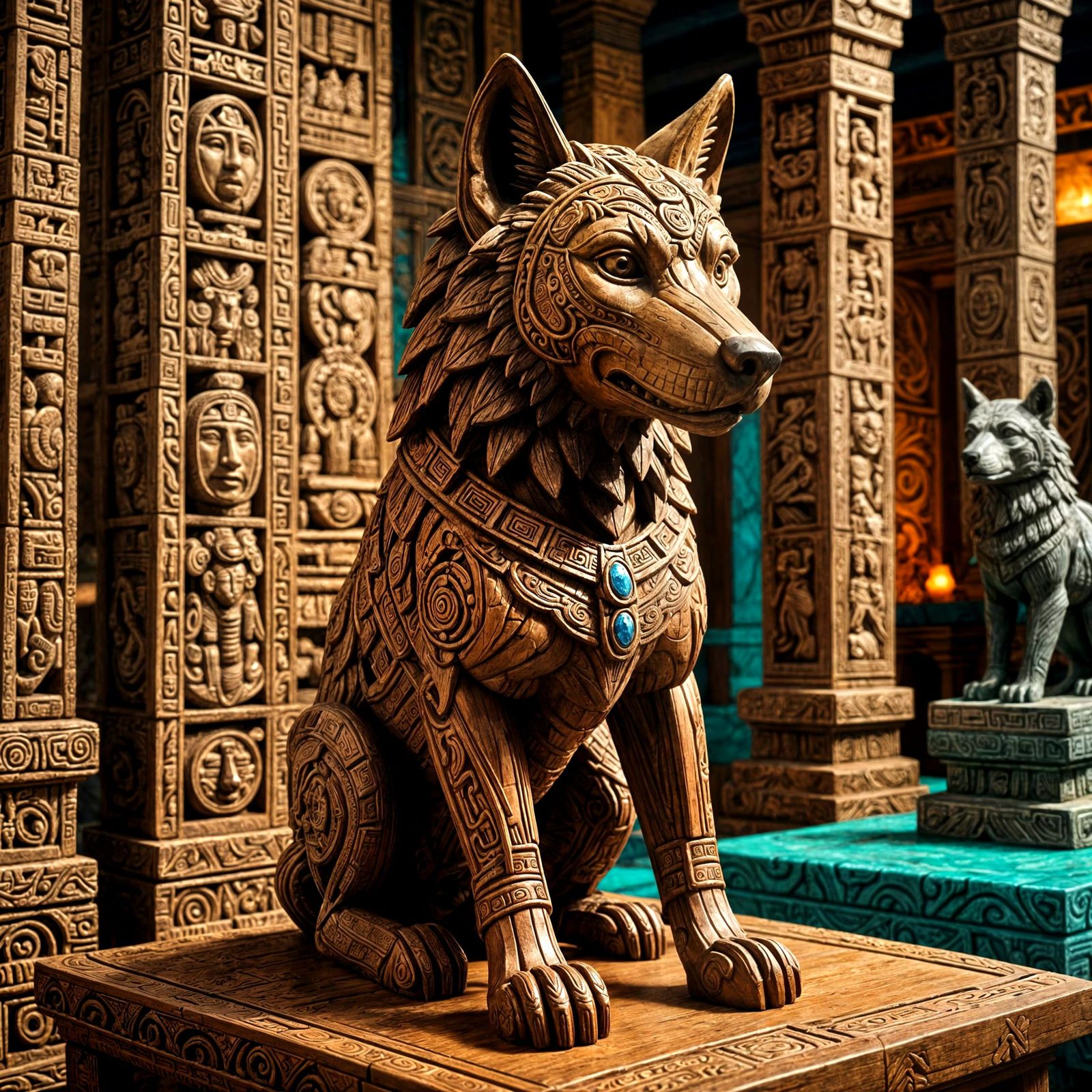 Mayan Styled Wolf