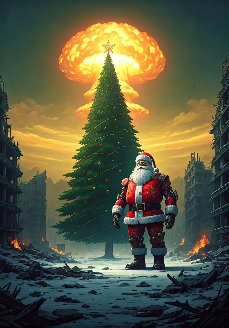 The end of the world, nuke, Armageddon, robot Santa Claus, C...