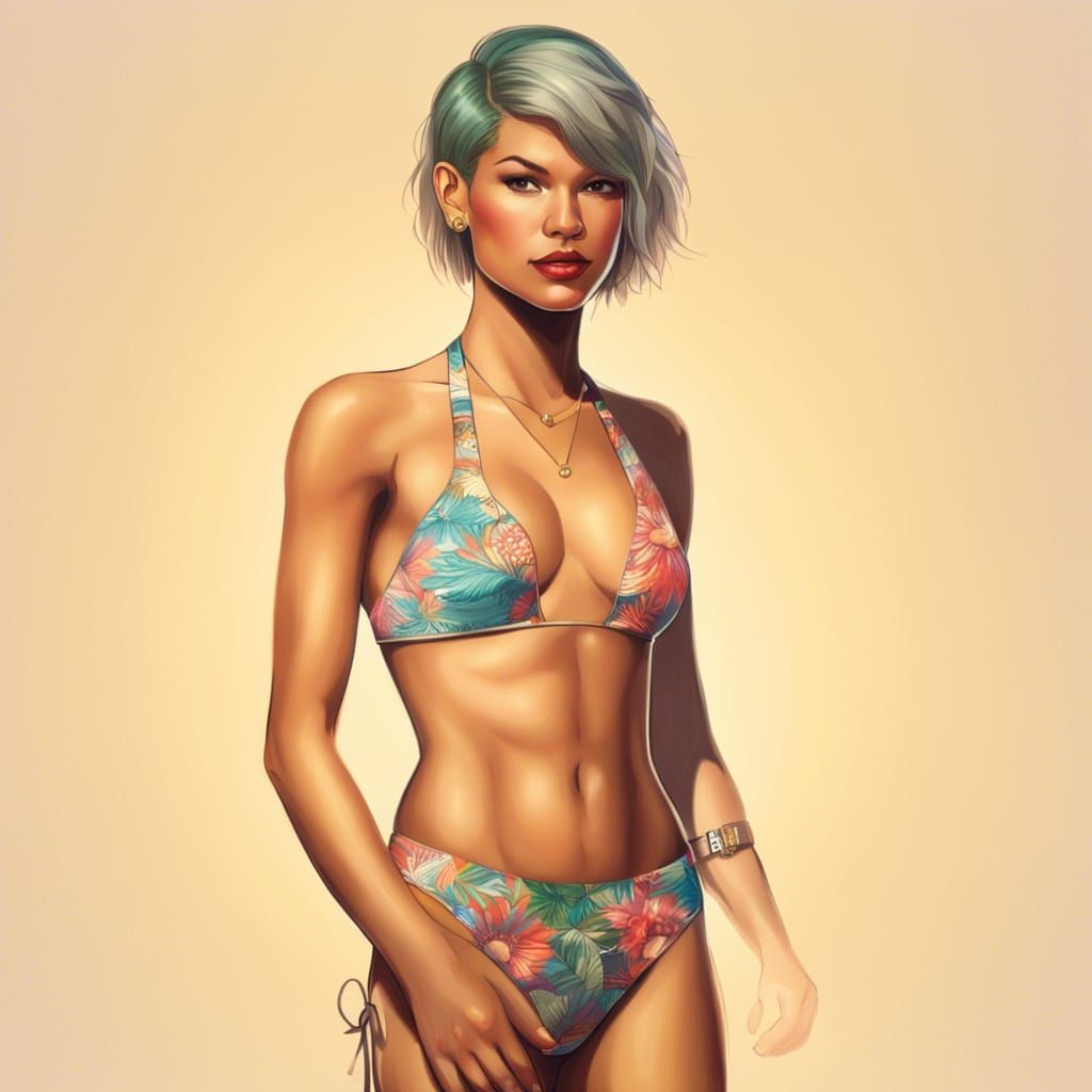 Zendaya and Taylor Swift Mix - AI Generated Artwork - NightCafe