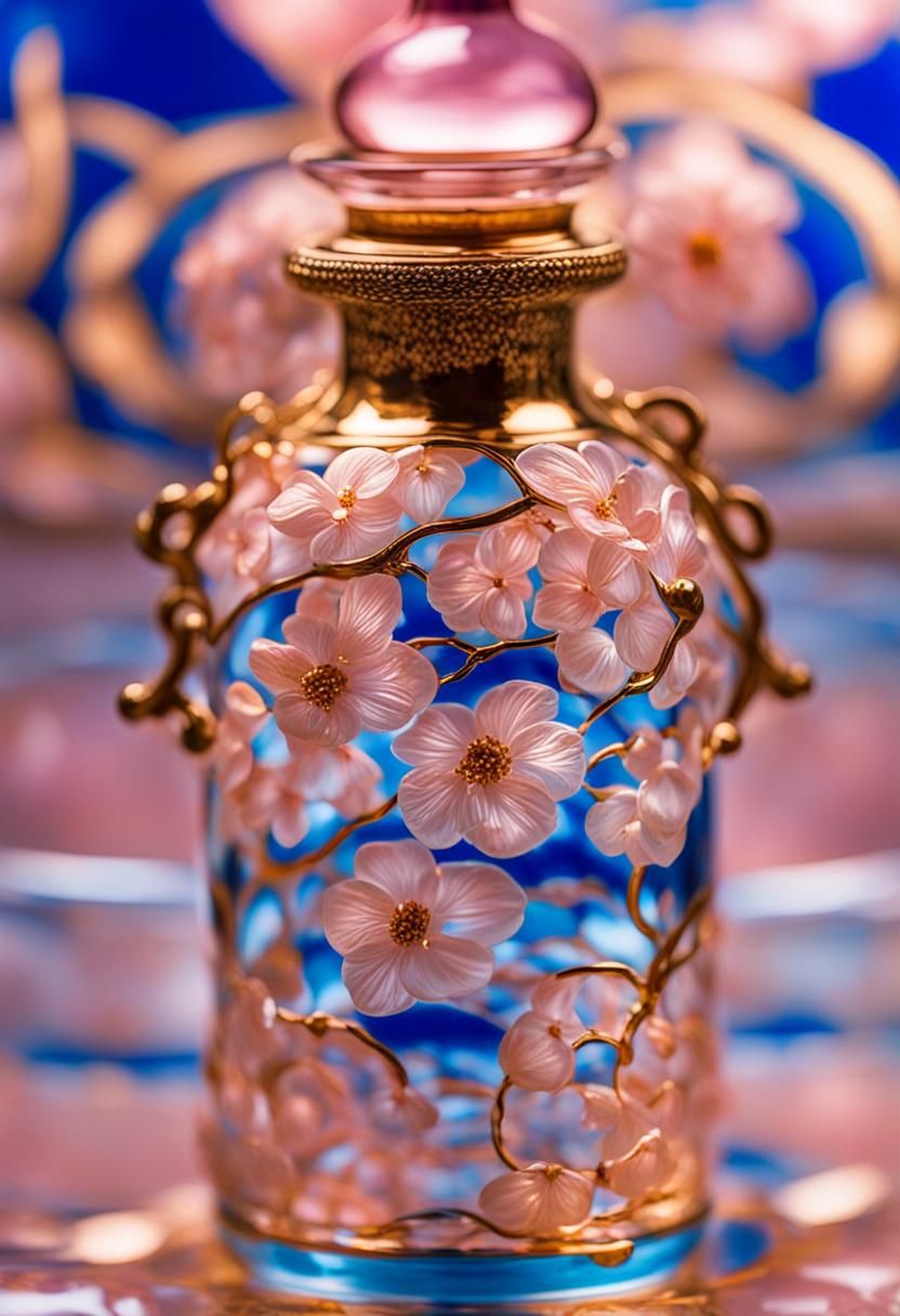 Kutani Style Glass Bottle in Art Nouveau Style