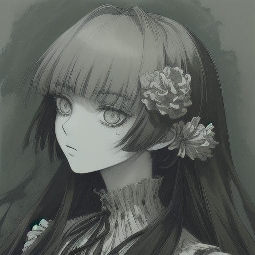 Ethereal Angel in Foggy Ruins