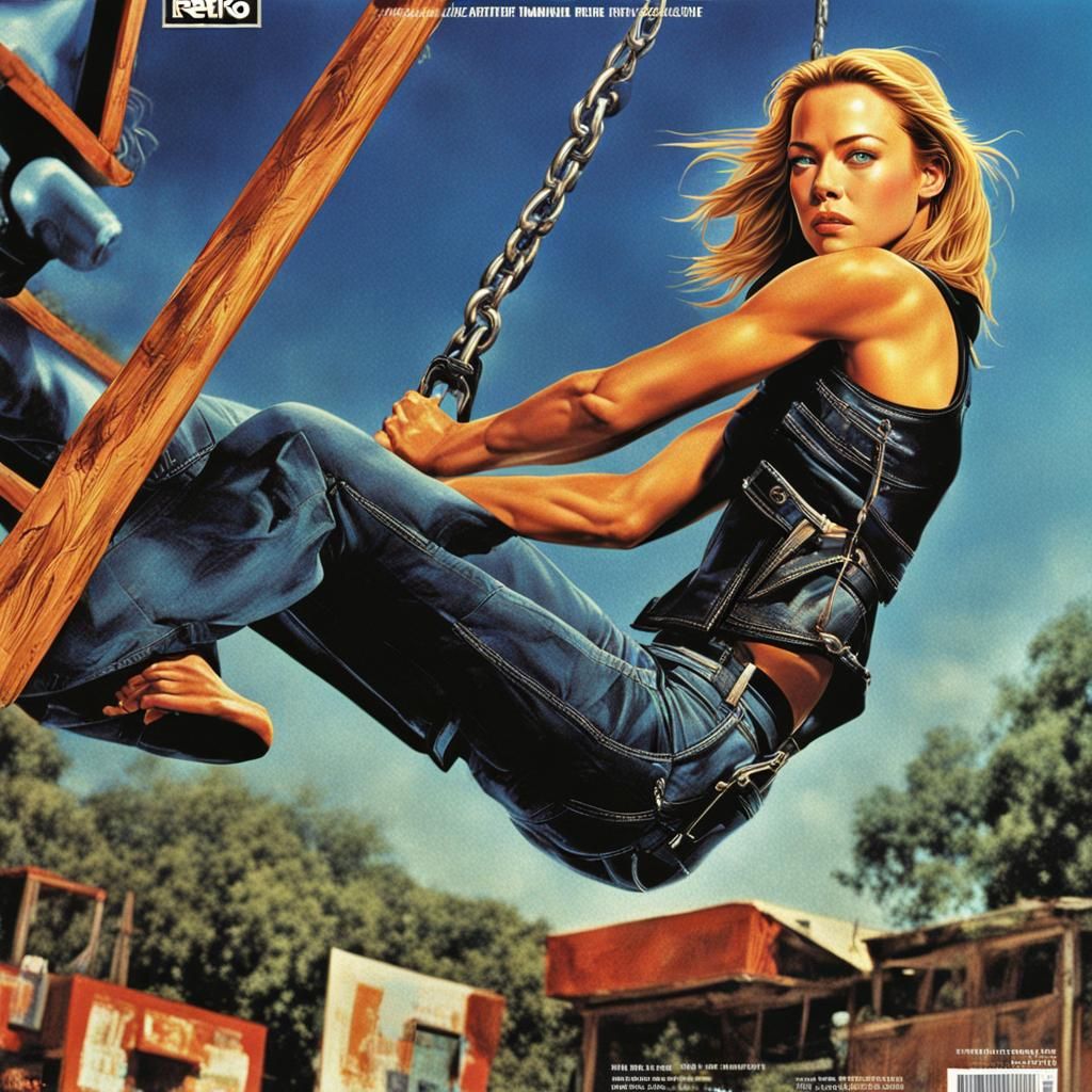 The cover of Retro Magazine showing Kristanna Loken swinging on a swing