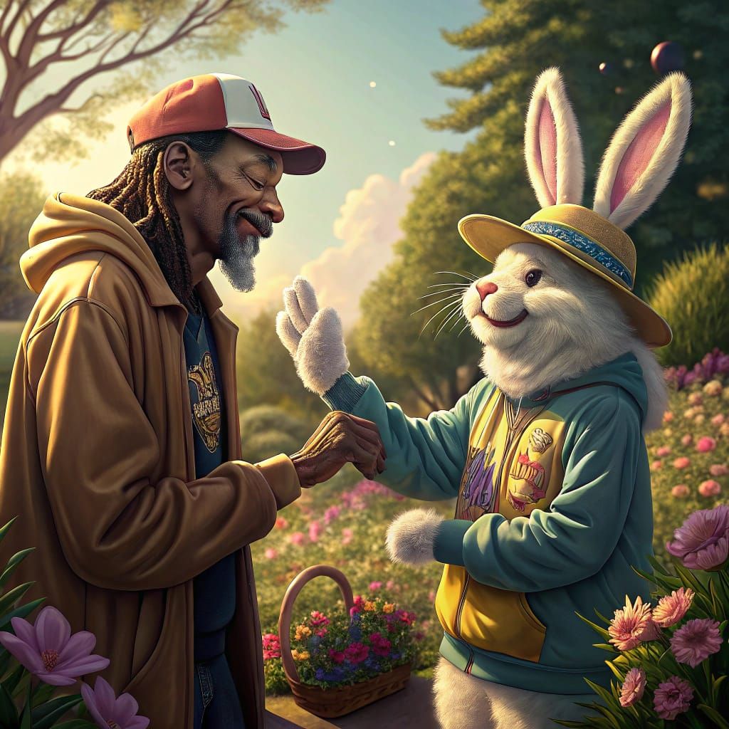 Snoop Dogg and the Easter Bunny realizing that Easter is on 4/20 this ...