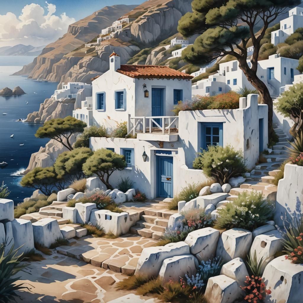 Greek Island Village