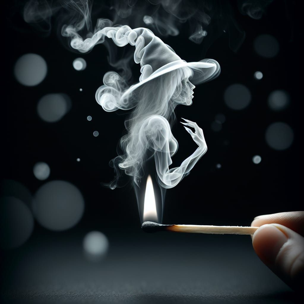 witch made of smoke  by @Dahut