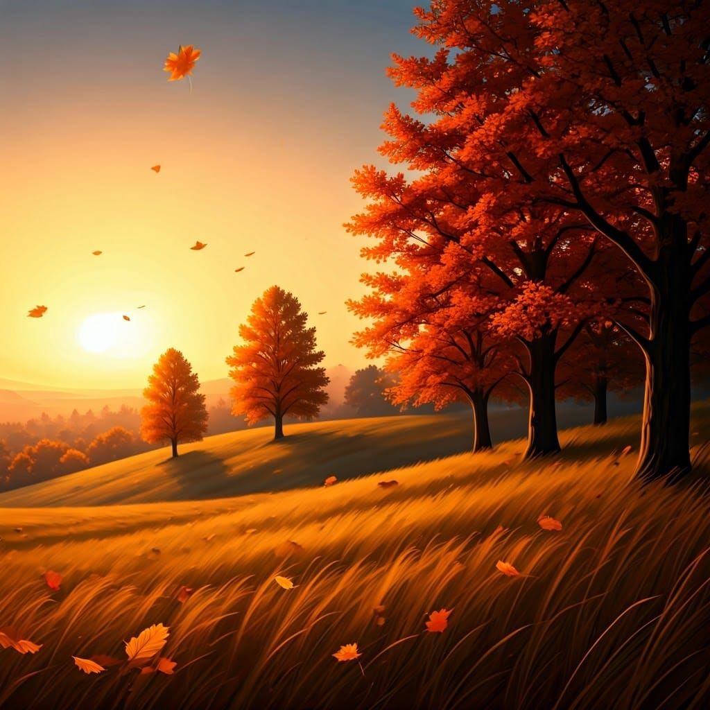 Serene 19th-Century Pastoral Twilight Landscape in Golden Li...