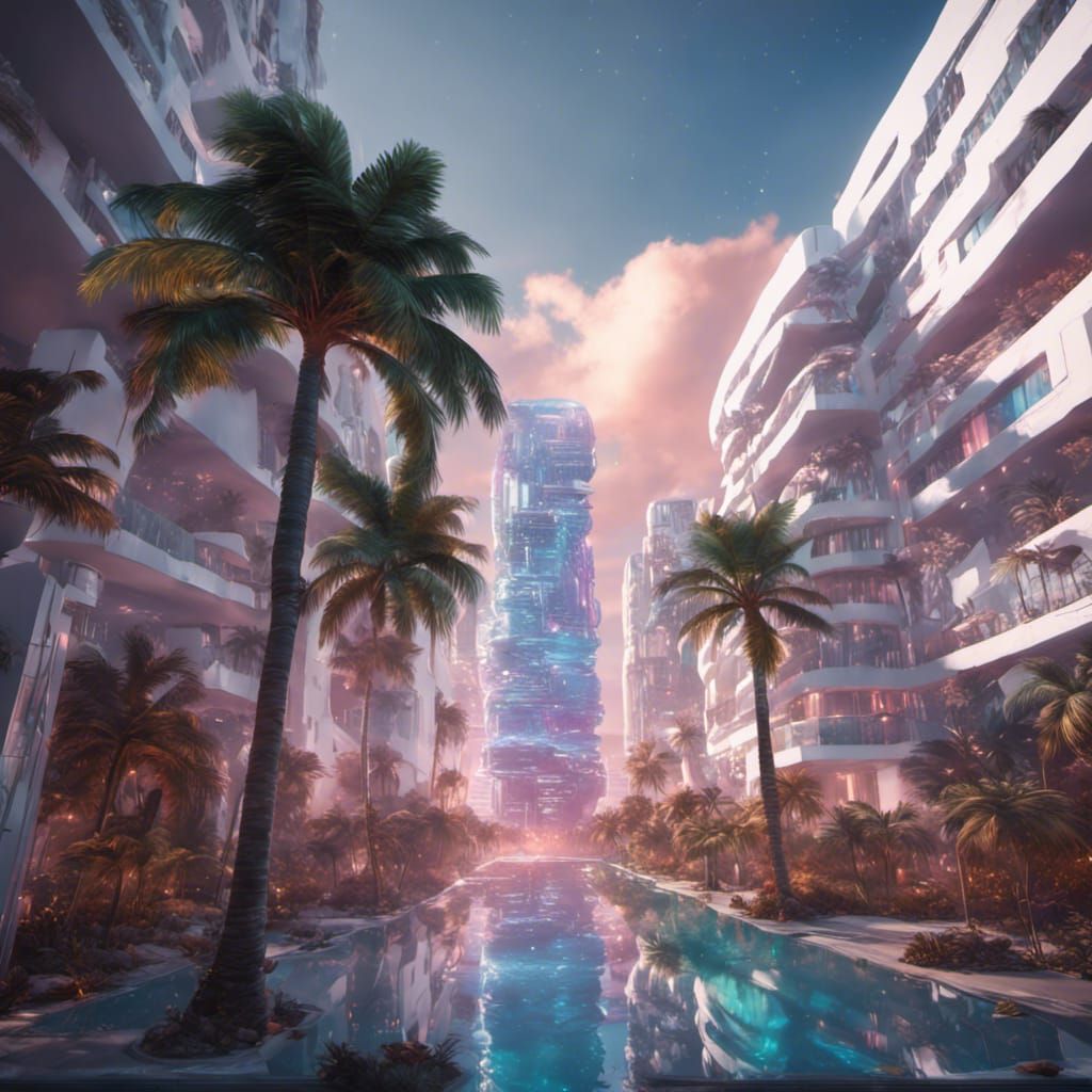 Art Nouveau Miami AI Generated Artwork NightCafe Creator