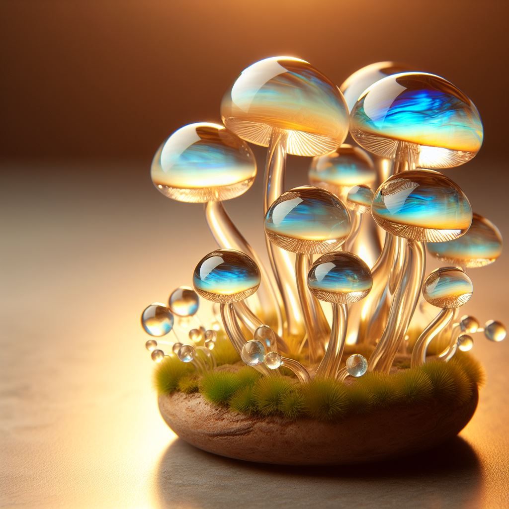 Blown glass mushrooms
