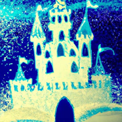 Glitter Painting Of A Castle