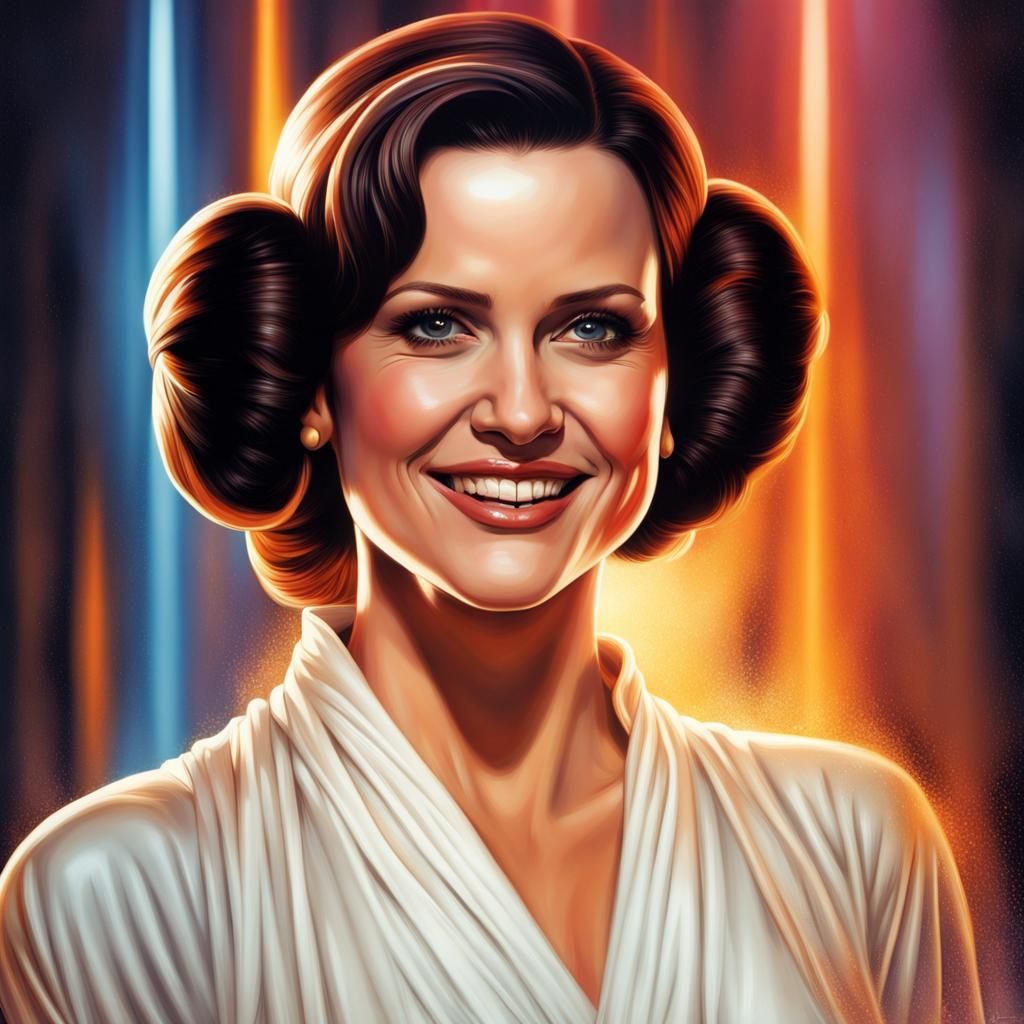 Carla Gugino As Princess Leia Smiling - Ai Generated Artwork 