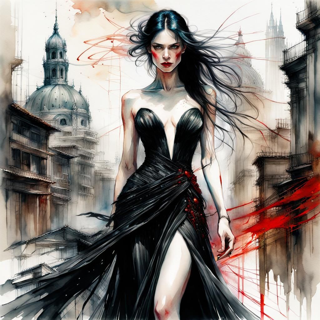 Jeune fille en noir  by @Duke35