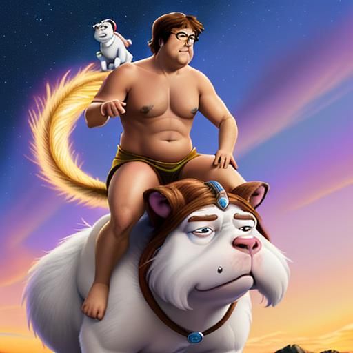 "Generate a hilariously whimsical digital artwork featuring ...