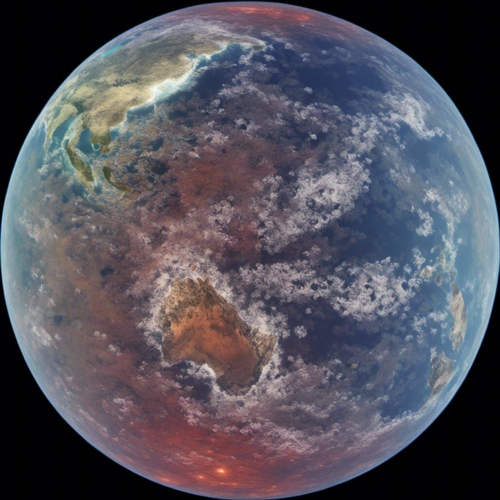 a single planet hovering in black  space ultra hd 8k ray tra...