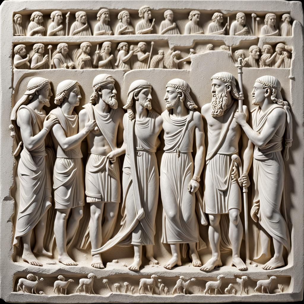 White gypsum relief of exodus