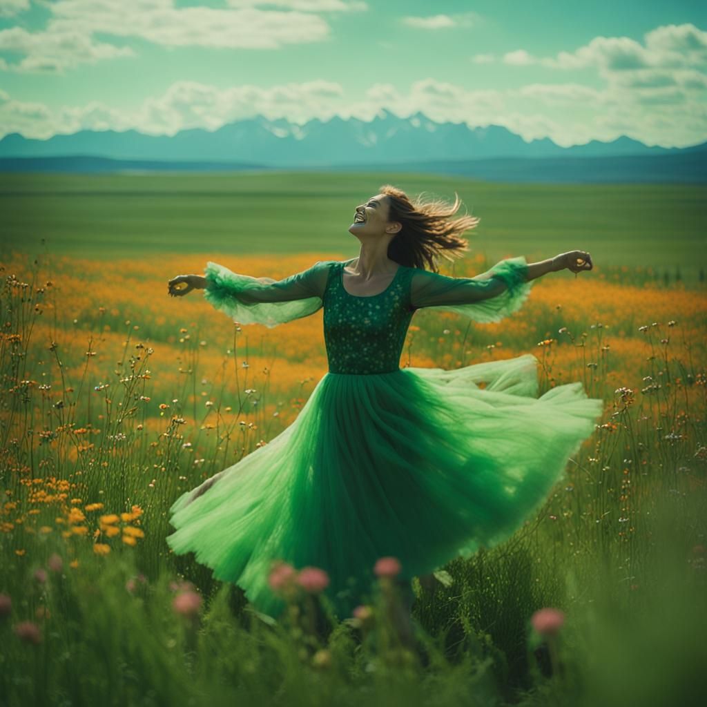 Dancing In A Green Tulle Dress