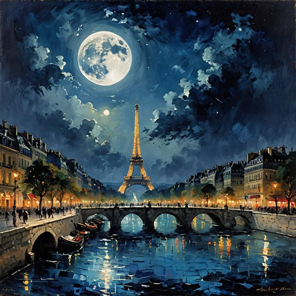 paris une nuit de pleine lune