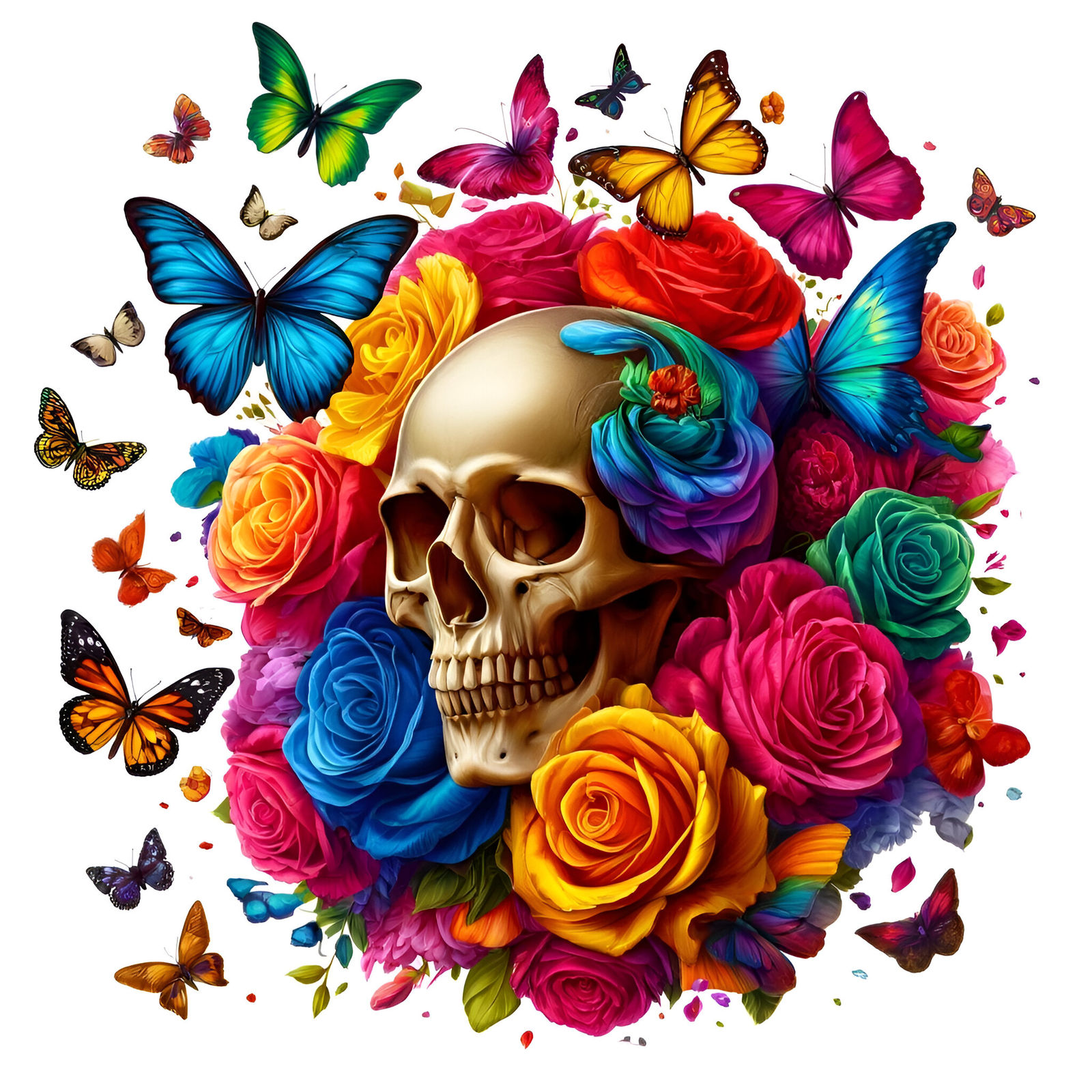 skulls and roses