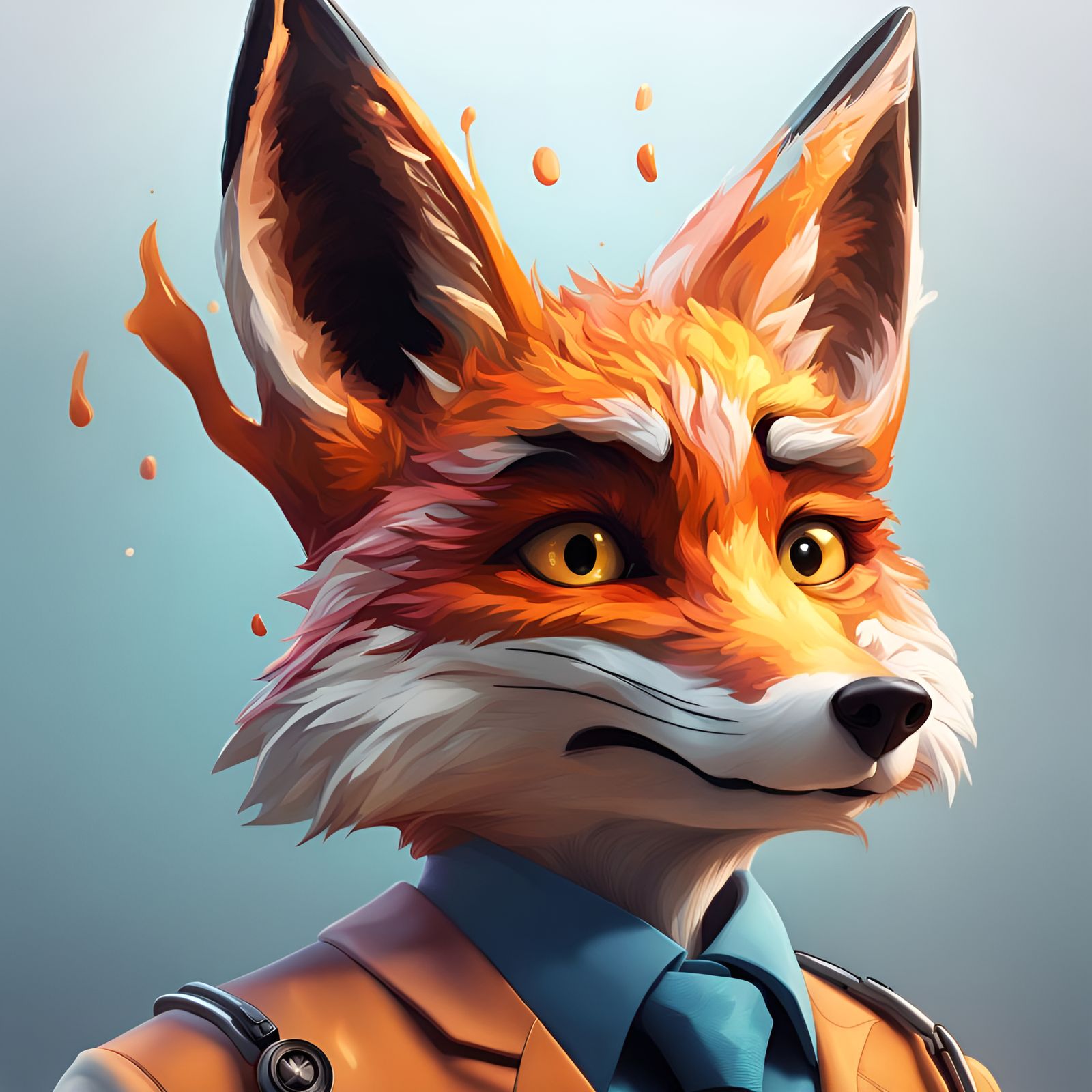 Doctor Fox in Hyperrealistic Splash Art