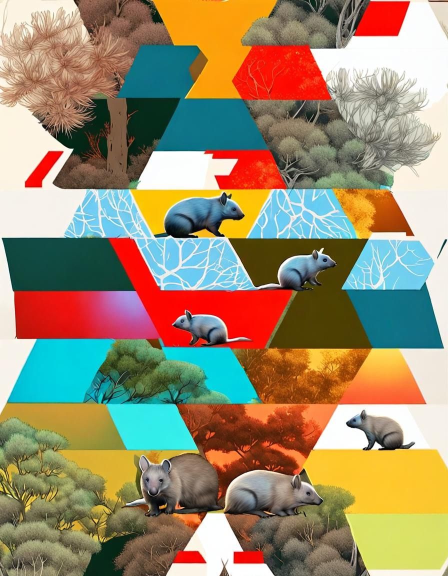 Poster art with wombats - AI Generated Artwork - NightCafe Creator