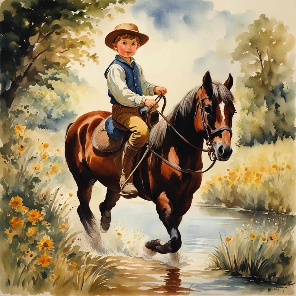 Boy Riding Pony