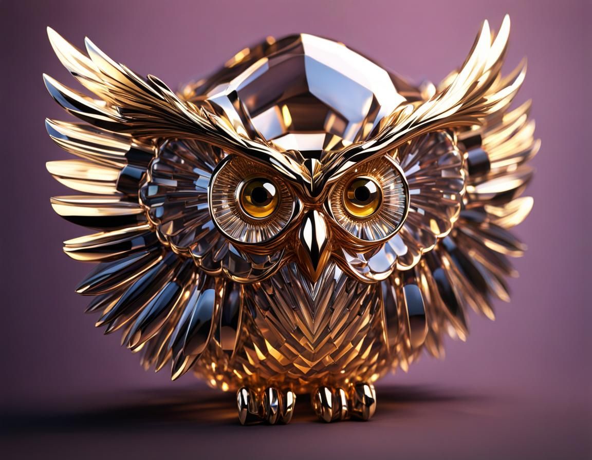 The most scandalous elegant gold crystal owl