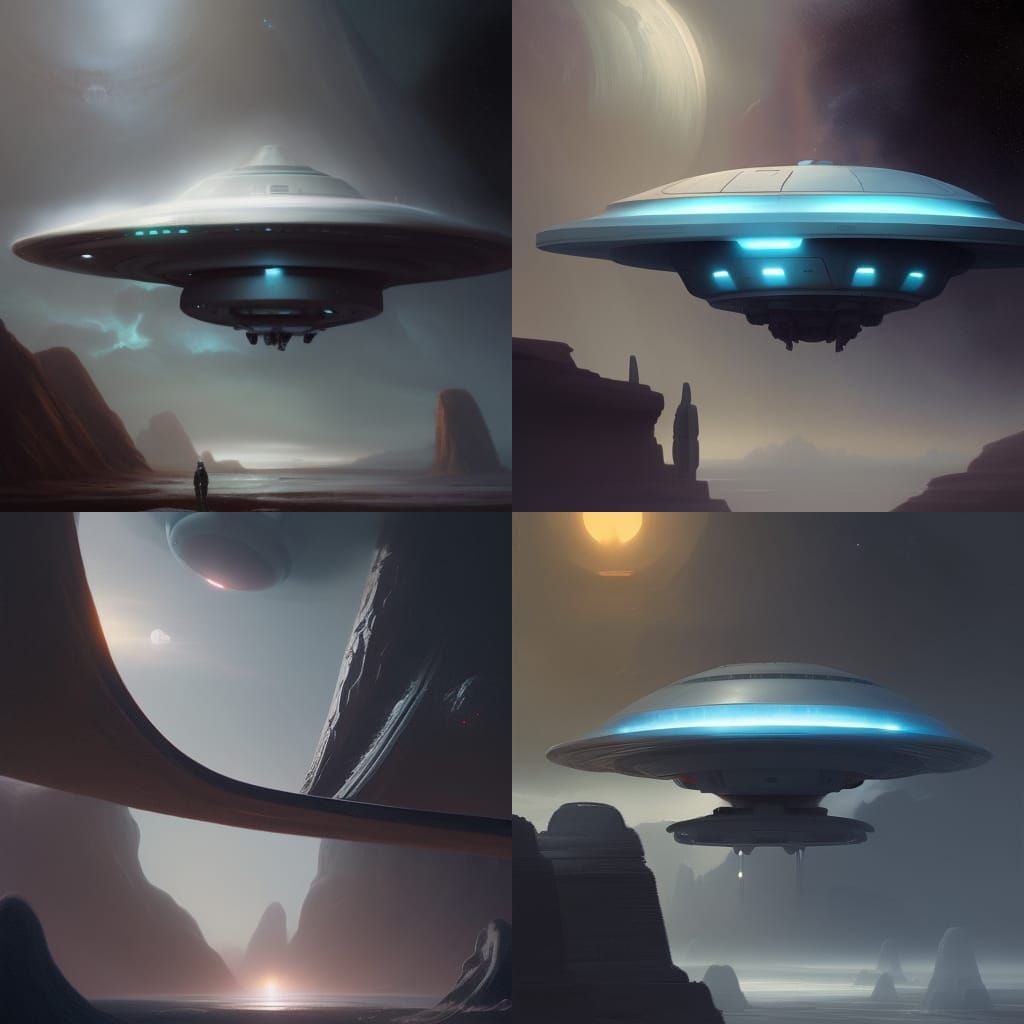 alien ufo, detailed matte painting - AI Generated Artwork - NightCafe ...