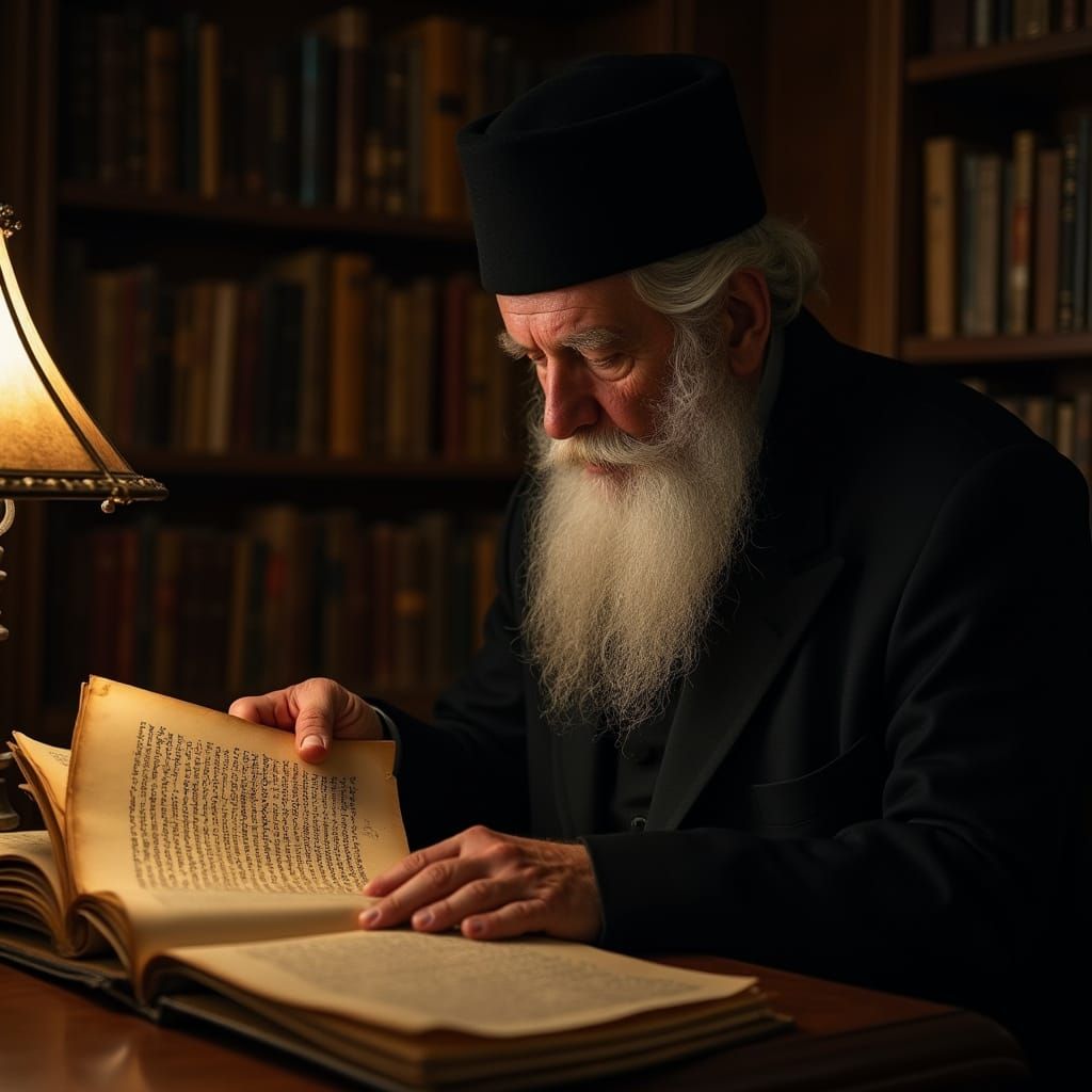 Rabbi Lost in Thought: A Portrait in Golden Light