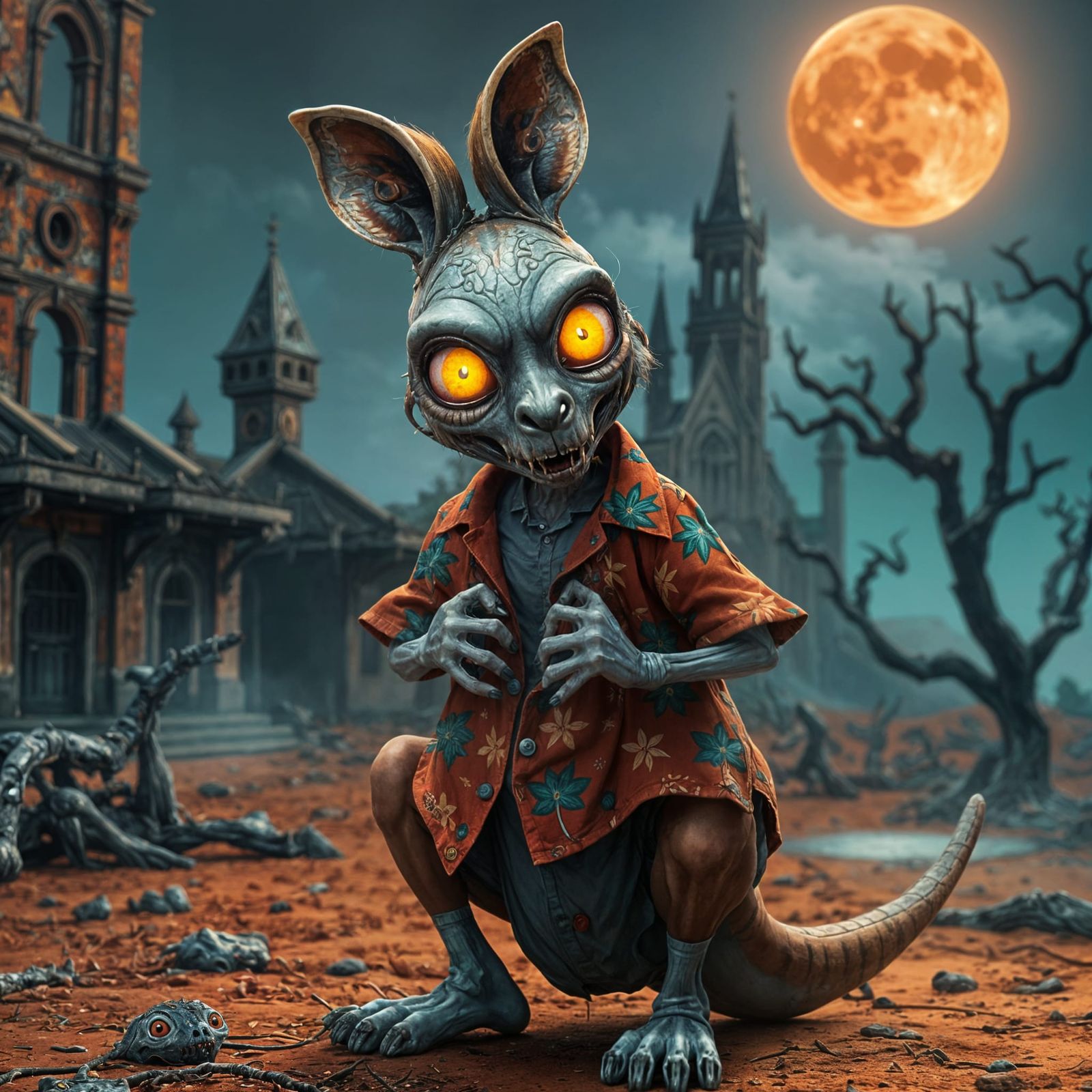 Chibi Kanga-Zombie in the Transylvanian Outback.  by @ThatNerdyGuy