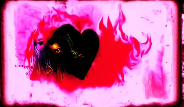 grunge, fire love creature