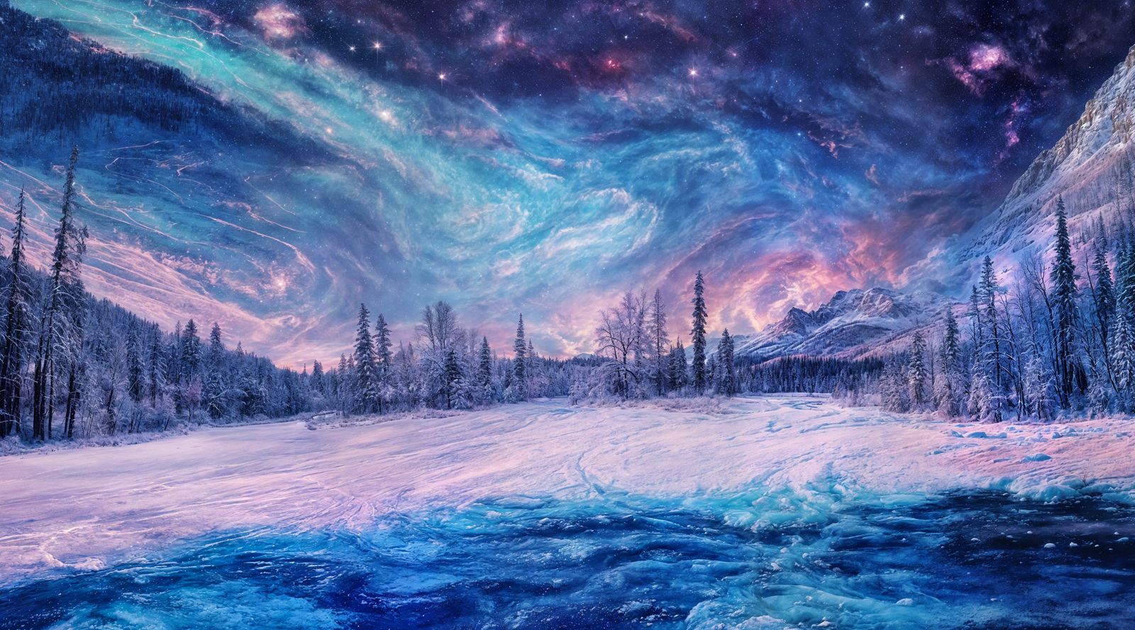 Swirling Across the Frozen Sky  by @NAME REDACTED
